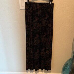 Chic JM Collection Black Floral Maxi Skirt